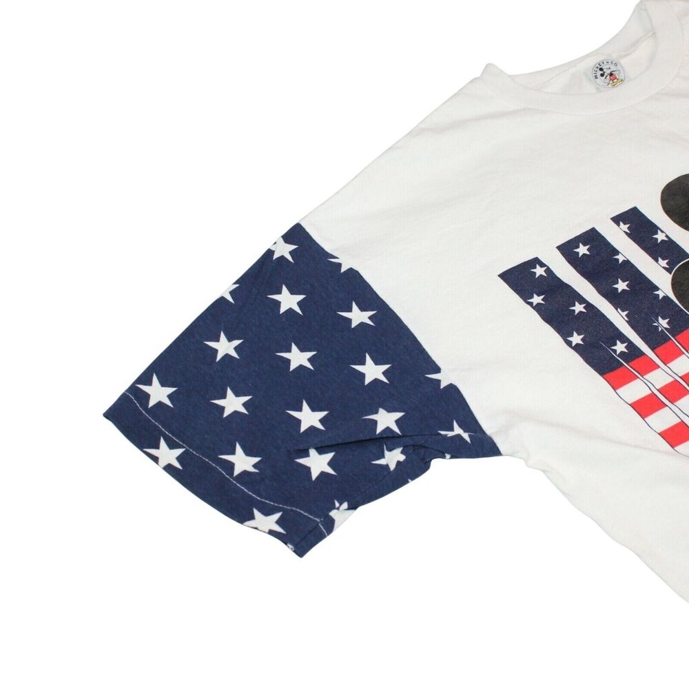 Vintage Mickey Mouse & Co Stars Stripes Patriotic One Size Fits All Night Shirt - Picture 8 of 12